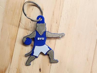 Cosmo the Cougar Basketball Keychain