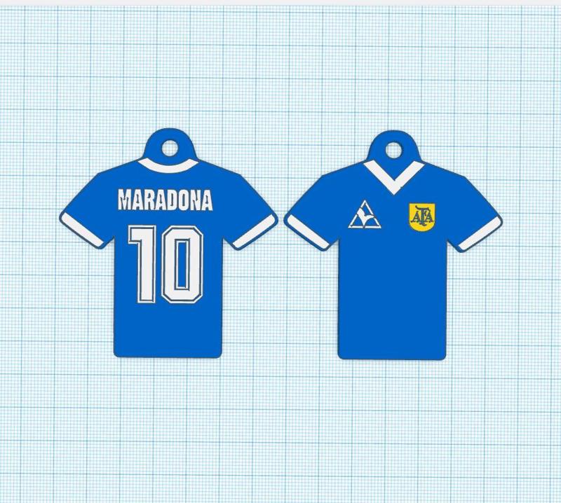 Maradona 10 T-shirt key chain