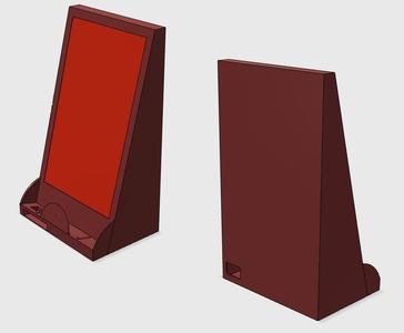 Phone (nexus 5) stand with small passive amp and optional wireless charging