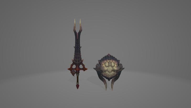 MONSTER HUNTER WORLD FATALIS SWORD AND SHIELD