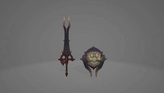 MONSTER HUNTER WORLD FATALIS SWORD AND SHIELD
