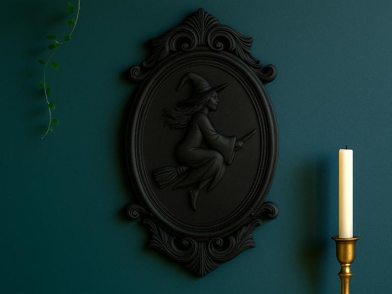 Gothic Witch Plaque — Enchanted Wall Decor