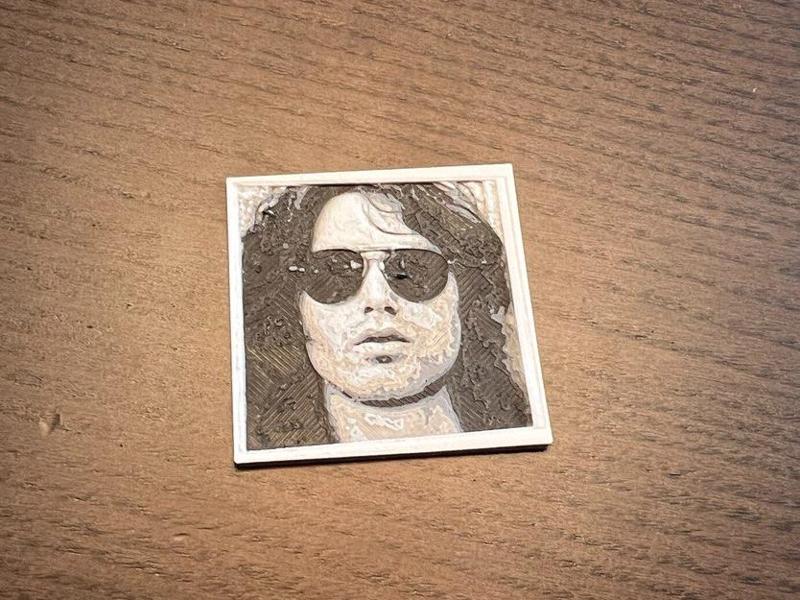 Jim Morrison Hueforge 1 wall 100% infill 200x200mm