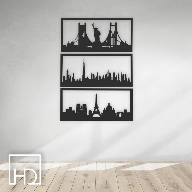 SET WORLD CITIES WALL DECORATION BY: HOMEDETAIL