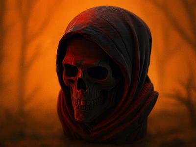 Grim Reaper Skull under Hood