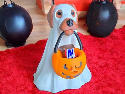 Halloween Dog Ghost Cute Trick or Treat Pumpkin
