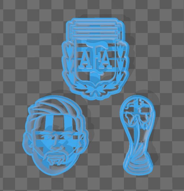 Set Argentina champion x 3 - cookie cutter 6cm