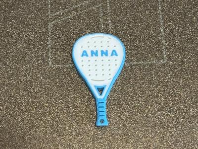 Padel racket keychain + personalized name