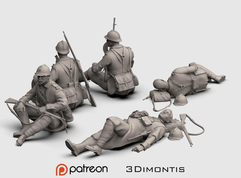 French soldier ww2 3D print model