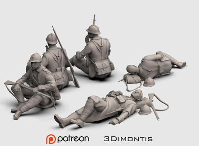 French soldier ww2 3D print model