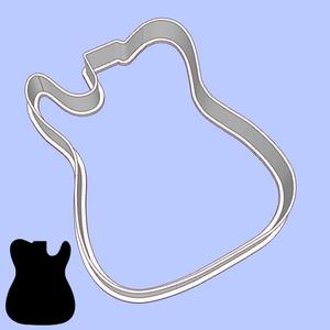 Music cookie cutters - guitar body shapes - Fender Telecaster (style 1)