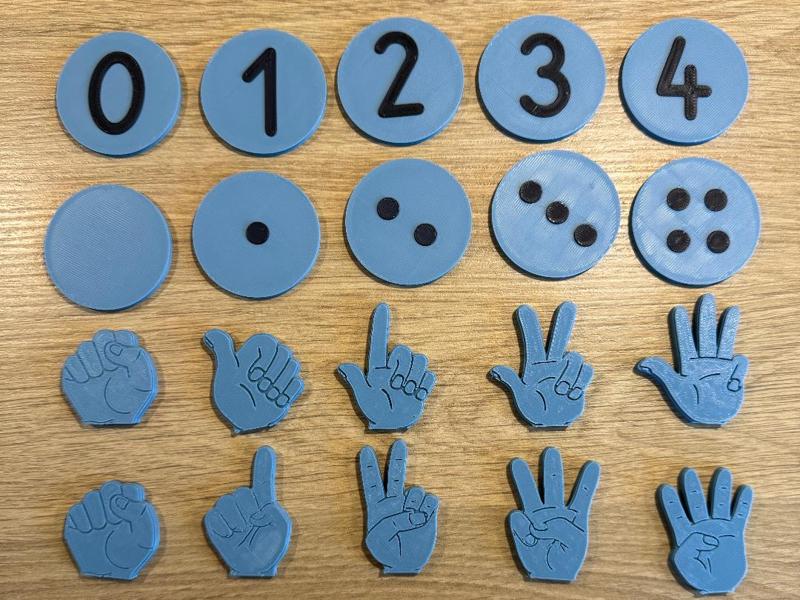 Early childhood education number hands + tactile counters 