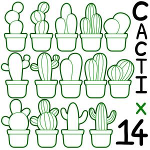 PACK 14 CACTUS - cookie cutter - Mexican fiesta, desert, summer - dough and clay cutter - 8.5cm