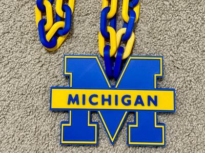 Michigan Wolverines logo chain