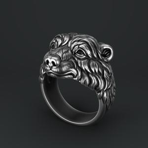 Bear head ring