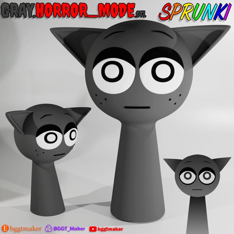 GRAY HORROR SPRUNKI INCREDIBOX | Grey Sprunki 3D Model STL Fan Art