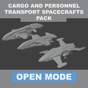 3 CARGO TRANSPORT SPACECRAFTS PACK 1 OPEN MODE