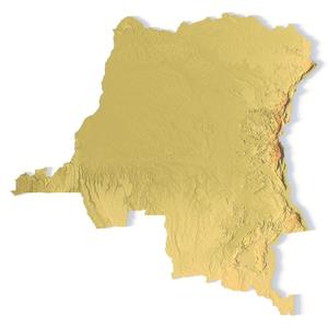 DR Congo Topographic Map – 3D Model for 3D Printing & CNC Carving