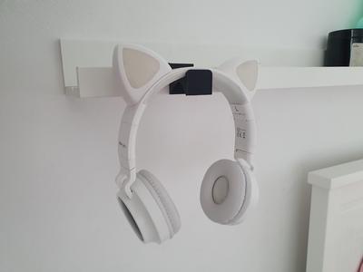 Headphone Hanger for IKEA MOSSLANDA Shelf
