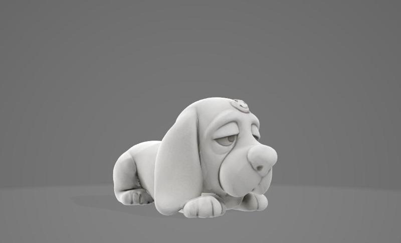 stylized basset hound dog