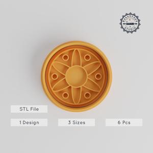 Mandala Shape Cutter & Stamp Set, Geometric Ornament, Decorative Circle Design, 3 Sizes for Cookies & Fondant, S/M/L, 6 Pieces PRODUCT_5164