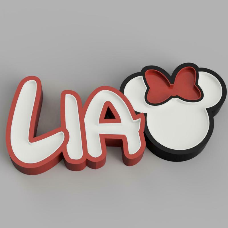 NAMELED LIA (MINNIE) (Font Disney) - LED LAMP WITH NAME
