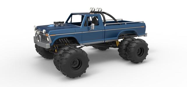 Diecast vintage Monster Truck with double wheels Scale 1:25