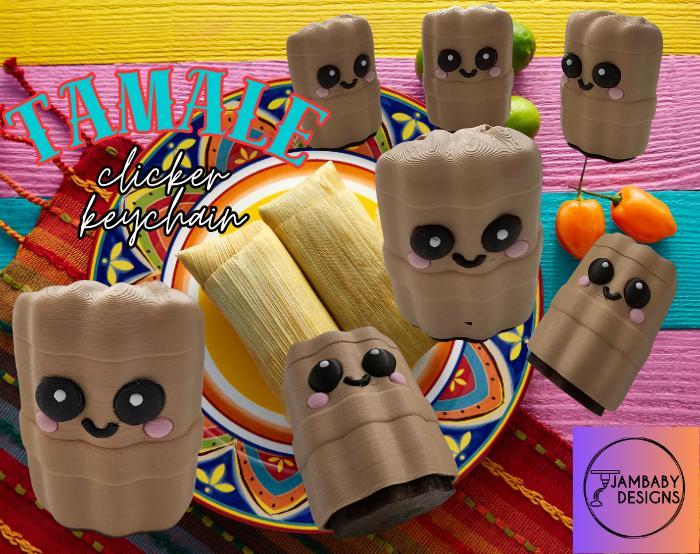Happy Little Tamale Clicker Fidget Keychain