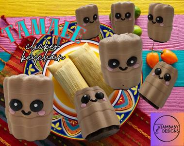Happy Little Tamale Clicker Fidget Keychain