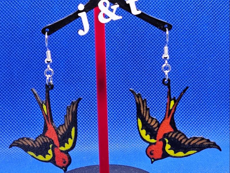 American Traditional Styled Sparrow earrings