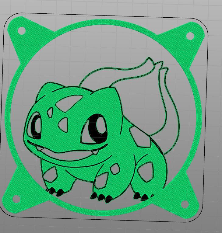 FAN COVER POKEMON BULBASSAURO CUBIERTA DE VENTILADOR FAN GRILL 120MM