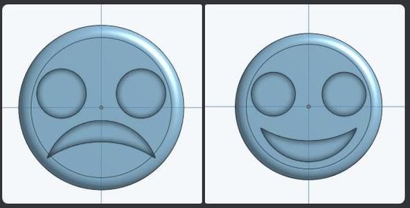 Smiley and frowny face tokens