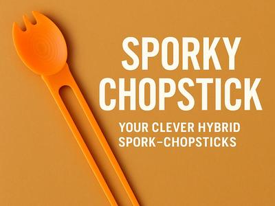 Sporky Chopsticks - spoon , fork & chopstick in 1