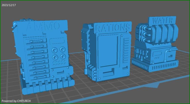 Storage - 3 units - Ammunition, Rations, Water