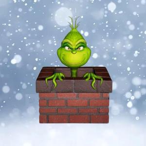 The Grinch in a chimney