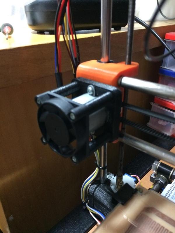 Spacer for aluminum GT2 pulley and fan mount for X axis + Fan mount for Y axis