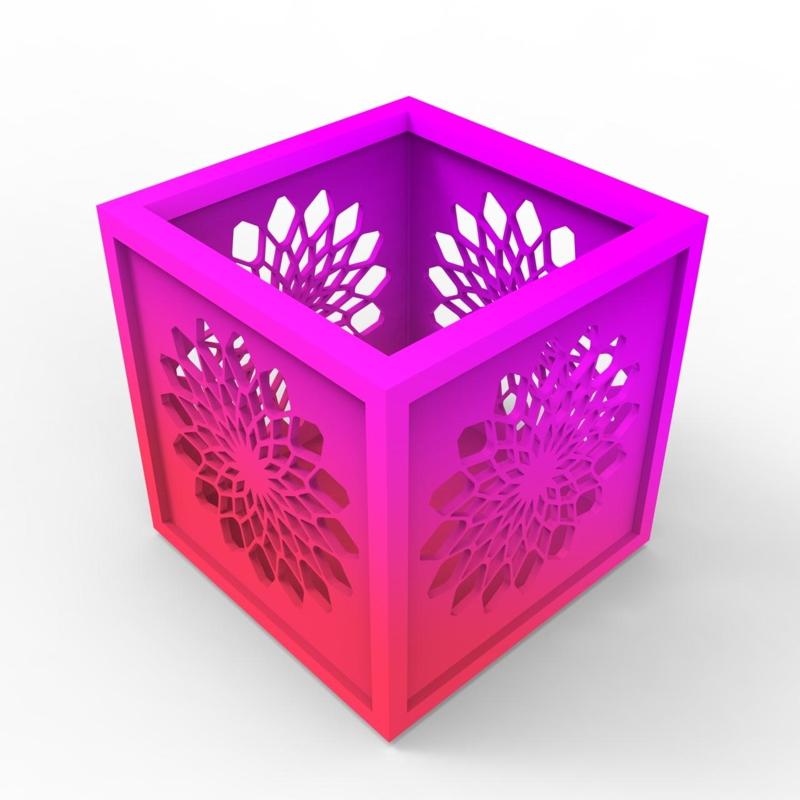 Elegant Geometric Flower Pattern Box – 3D Printable Decorative Storage Box
