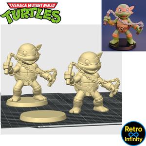 Michelangelo - Teenage Mutant Ninja Turtles 3D figure Retro Infinity style (90mm) : vinyl collectible