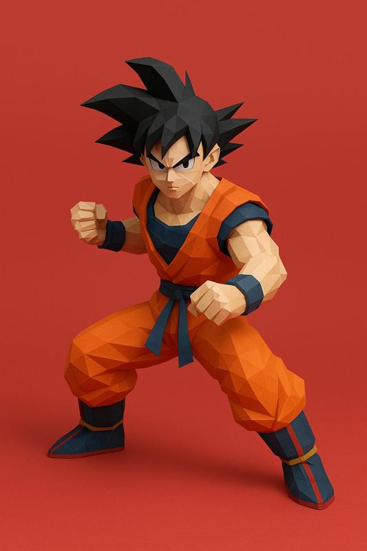 Goku Low Poly Figure Action - Dragon Ball Z