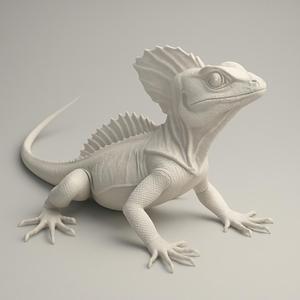 3D Printable Basilisk Lizard Sculpture