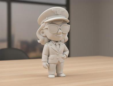 Female Pilot 3D Printable 3D print model