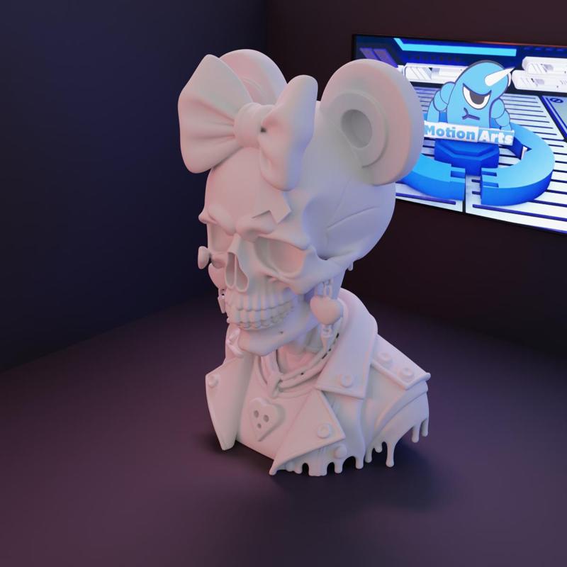 Skeleton woman bow tie