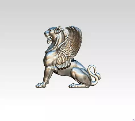 Gryphon Griffin Griffon gryphos highpoly detailed STL