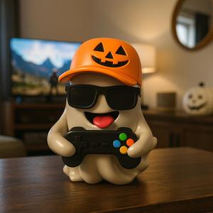 Cute Gamer Ghost 3D Print Model – Halloween Ghost Halloween Spooky Decoration, Hilarious Ghost Figurine STL