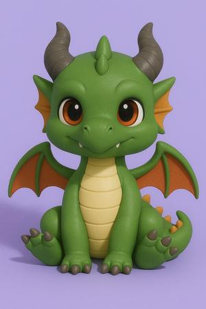 chibi kawaii sitting dragon