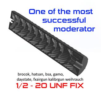1/2 - 20 UNF noise moderator silencer for brocok, hatsan, bsa, gamo, daystate, fxairgun, aselkon, kalibrgun weihrauch,