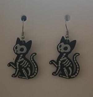 Skeleton Sphynx Earrings & Keychain | No AMS Needed | Halloween Cute Creepy 3D Print STL