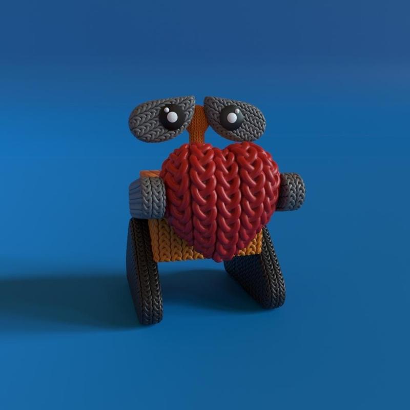 KNITTED VALENTINE WALL-E