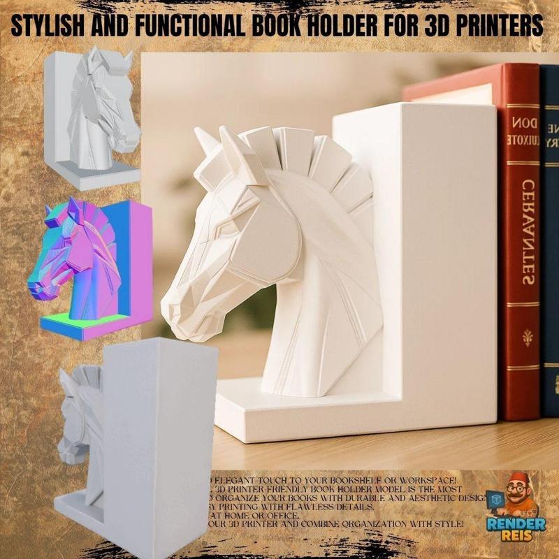 Geometric Horse Bookend – 3D Printable Decor