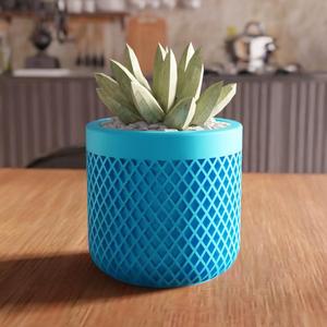 3D Cylinder Planter STL File - 206